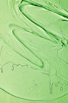 Abstract Texture Swirls in Green Beauty Serum