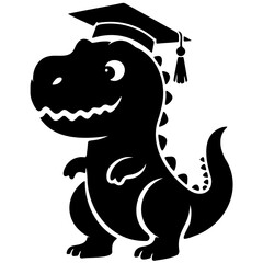 Dinosaur Graduation Vector Illustration for Class of 2024, Cute Dino Graduate Design