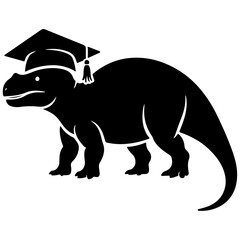 Dinosaur Graduation Vector Illustration for Class of 2024, Cute Dino Graduate Design