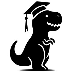 Dinosaur Graduation Vector Illustration for Class of 2024, Cute Dino Graduate Design