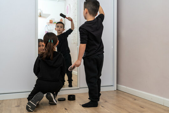 Brother And Sister Style Hair With Gel At Home.