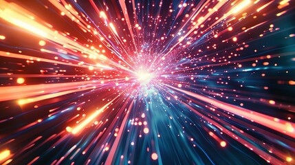 Abstract technology background showcasing high speed global data transfer, ultra-fast broadband connections, digital explosion, and cyber tech motion.