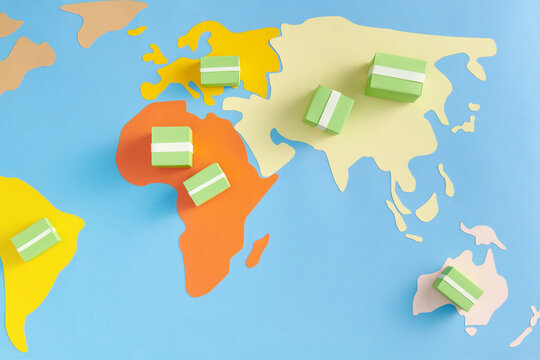 shipping worldwide internationally with world map
