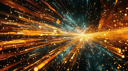 Naklejka premium Abstract technology background showcasing high speed global data transfer, ultra-fast broadband connections, digital explosion, and cyber tech motion.