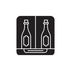 Wine cellar bottles icon design, isolated on white background, vector illustration