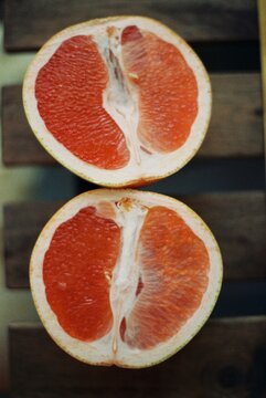 Grapefruit in half