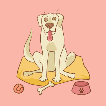 Silly pet dog illustration