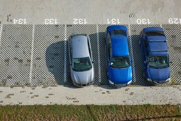 Cars parking in a car park