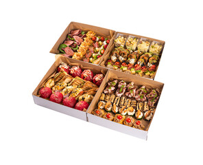 Snack box. Foodobx. Gastrobox. Catering. Appetizer. Isolated