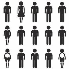 Stickers of people stuck in front of the bathroom, generative ai