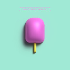 Popsicle Summer Icon 3d Render