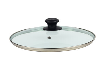 glass transparent lid from a pot or frying pan, isolated from the background