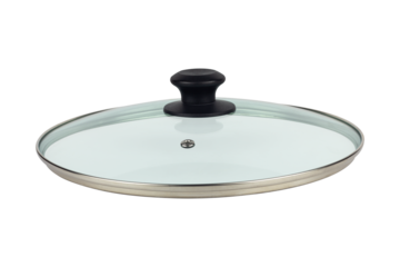 glass transparent lid from a pot or frying pan, isolated from the background