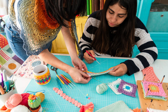 Crafting together - women engaged in handmade projects