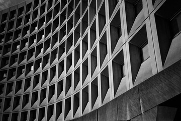 Curved Rectangular Concrete Facade