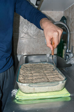 Man Preparing Homemade Kibbes for Lunch