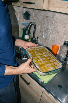 Man Preparing Homemade Kibbes for Lunch