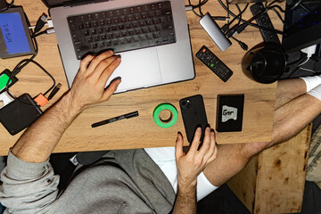 Real Home Workplace With Creative Mess