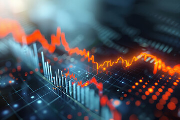 modern business stock market graph and chart