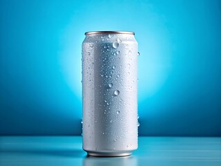 Front view of soda can with empty space for mockup design