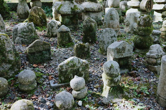 Stone Markers in Forest