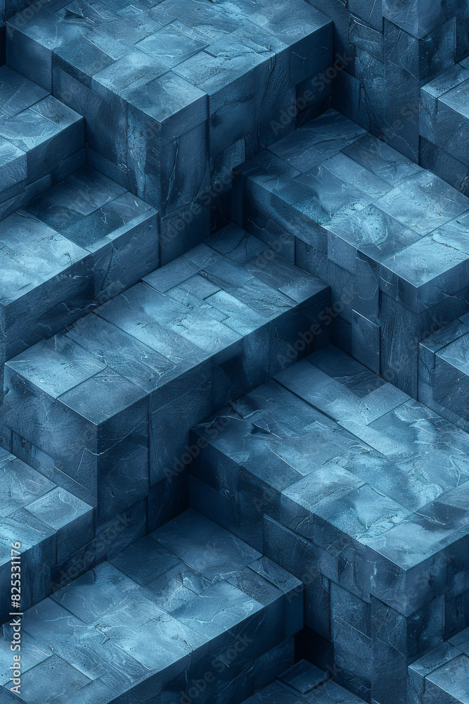 Poster seamless isometric pattern of layered vertical lines creating a stepped, 3d effect,