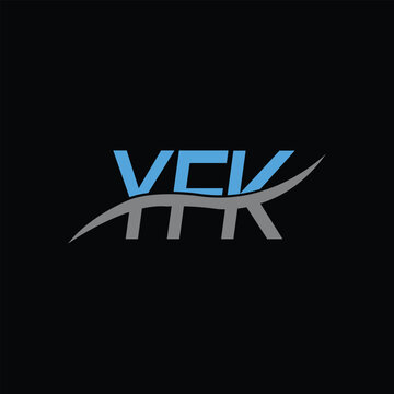 YFK letter logo design on black background