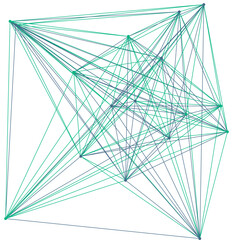 An abstract isolated futuristic node network connection design element.