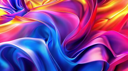 Obraz premium A multicolored background with a wavy design on the bottom, featuring red, blue, yellow, pink, and orange shades