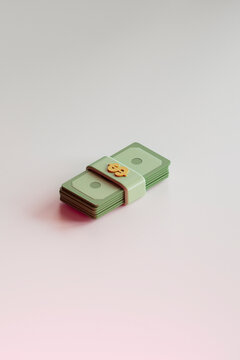 3D Render of Cartoonish Money Bundle
