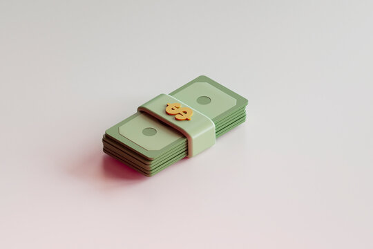 3D Render of Stylized Currency with Emoticon Clip