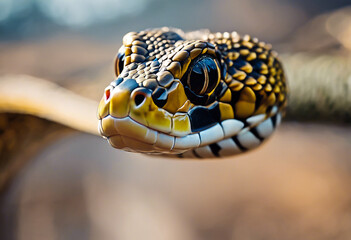 Close-up with the head of a snake