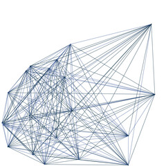 An abstract isolated futuristic node network connection design element.
