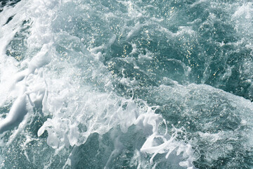 close up of beautiful blue and white sea water
