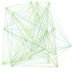 An abstract isolated futuristic node network connection design element.