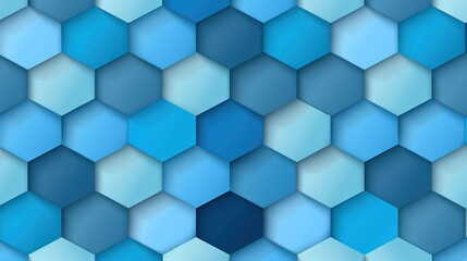 Naklejka premium A blue hexagon on a hexagonal cube with a hexagonal pattern inside it