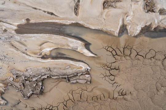 Cracks in Mud in New Mexico, United States