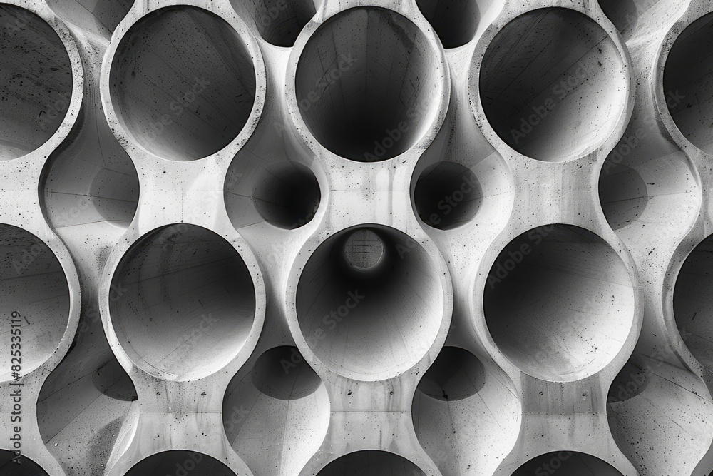 Aufkleber isometric cylindrical forms in a repeating diamond pattern with shades of gray and white,