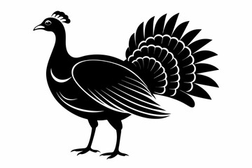  A beautiful turkey bird silhouette black vector artwork illustration