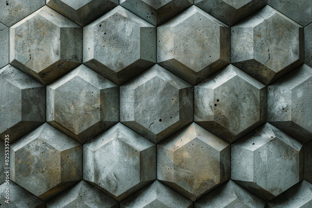 Aufkleber Isometric spherical forms in a repeating hexagonal pattern with muted earth tones,