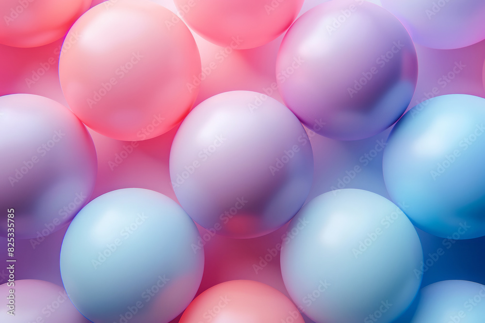 Aufkleber soft pastel spheres in isometric view forming a seamless background pattern,