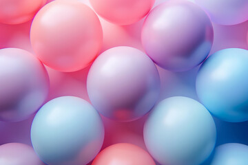 Soft pastel spheres in isometric view forming a seamless background pattern,