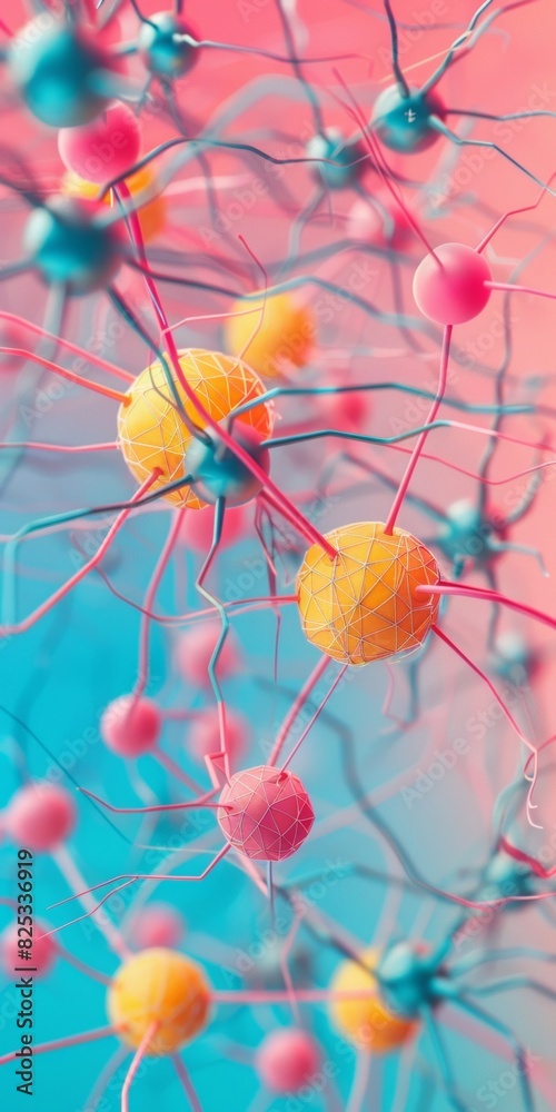 Leinwandbilder futuristic visualization of ai neural networks in vivid neon colors, symbolizing advanced technology