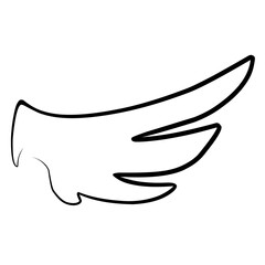 Hand drawn wings outline. Wings sketch cartoon vector ilustration