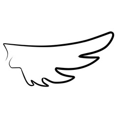 Hand drawn wings outline. Wings sketch cartoon vector ilustration
