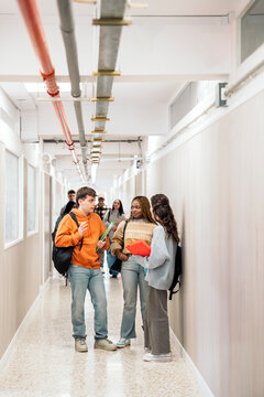 Corridor Conversations between students in a high school