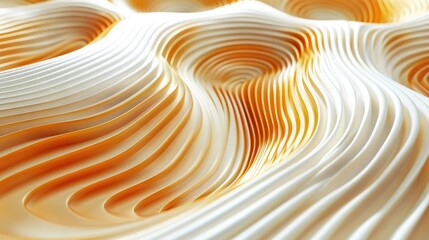   Close-up of white and orange wavy patterns on wavy surfaces