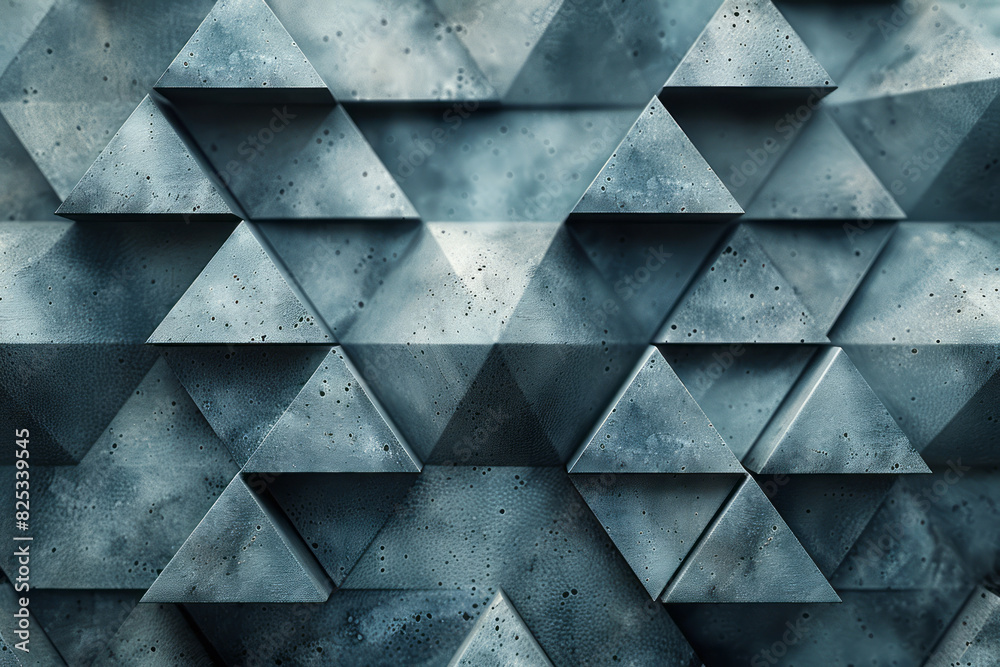 Poster minimalist isometric bipyramids, randomly rotated and scattered across the background,