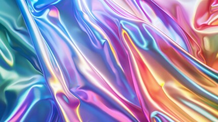 Fototapeta premium Rainbow Wavy Satin Background 8K Transparent