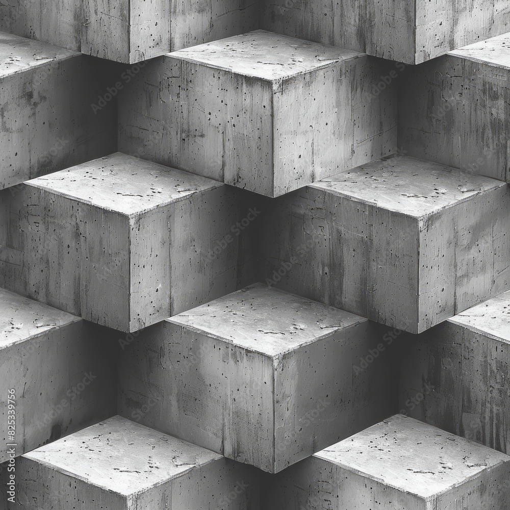 Leinwandbilder minimalist isometric trapezoids, scattered randomly to form a dynamic pattern,